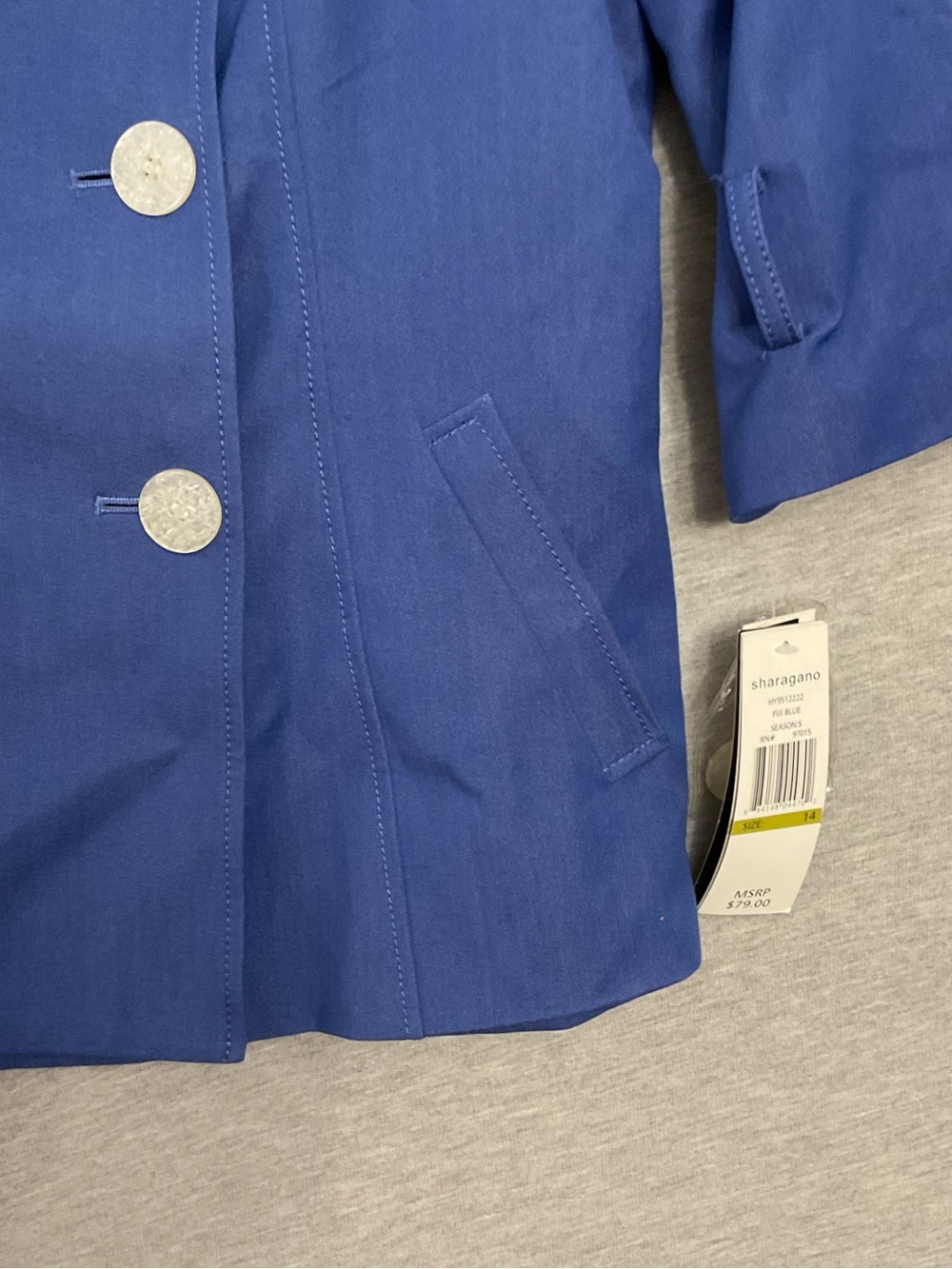 Sharagano Blue Double-Breasted Jacket - Picture 4 of 6
